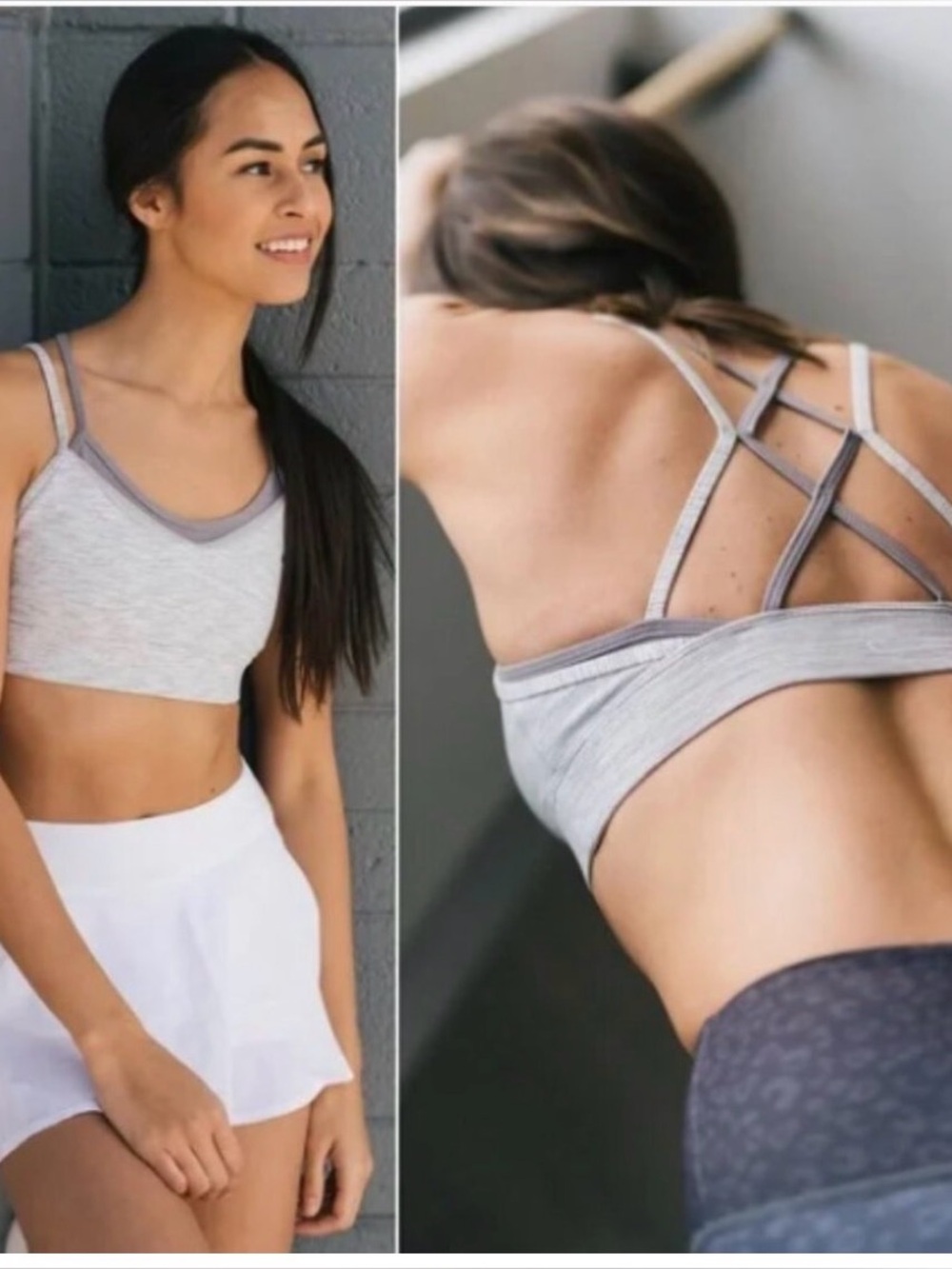 Zyia Light Gray luxe Sports Bra